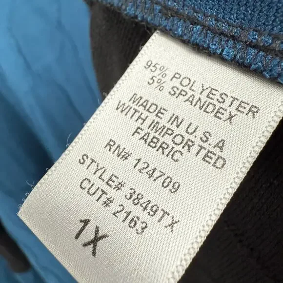 IC By Connie K Plus Size 1X Stretchy Wearable Art Blouse Shirt Top Abstract Blouses